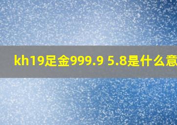 kh19足金999.9 5.8是什么意思